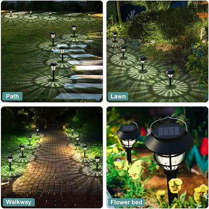 6 Pack Solar Pathway Lights Outdoor - Bright Solar Powered Garden Lights with Warm White LED, Auto On/Off Waterproof Path Lights Decorative, Landscape Lighting for Yard Patio Walkway Driveway