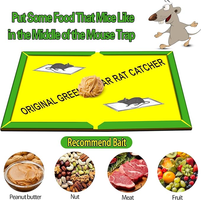 Ezoon 36 Pack Large Mouse Glue Traps with Enhanced Stickiness, Sticky Rat Traps, Sticky Snake Trap, Mouse Traps Sticky Pad Board for House Indoor Outdoor, Easy to Set, Extra Large (8.3" x 12")