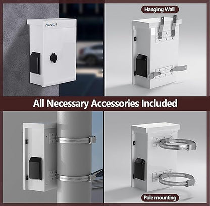 Outdoor Electrical Box with Thermostat and Fan, Cold-Rolled Steel Plate, Aluminum Alloy Back Beam, One-Piece Ventilation Design, IP65 Waterproof, Wall/Pole Mounted. (17.7" x 13.7" x 7.9")