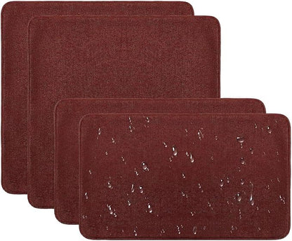 Outdoor Sunbrella Decorative Throw Pillow Covers Only, Pack of 4, 17"x17" & 20"x12" Water Repellent Replacement Lumbar Pillow Case for Patio, Couch, Sofa and Patio Furniture, Spectrum Brick