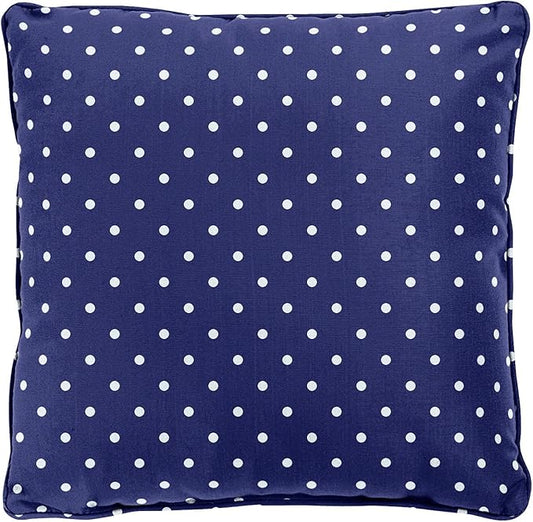BrylaneHome 20" Square Throw Pillow - Patio & Outdoor - Water, Stain & Fade Resistant - Evening Blue Dot