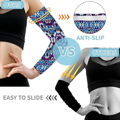 Buwuta Garden Sleeves for Women Dragonfly Sun Protection Sleeves Anti-Scratch Arm Cooling Sleeves for Farmers Sports