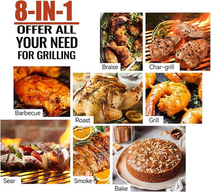 Z GRILLS Wood Pellet Grill Smoker with PID 2.1 Controller, 459 SQ.IN, 450°F Max Temperature, 8 in-1 BBQ Grill, LCD Screen, Meat Probes, Rain Cover, Backyard Camping Bake and Roast, 450E