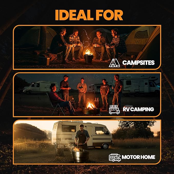 Slinky Stove Smokeless Fire Pit for Outdoor Wood-Burning - 23-Inch Patented Collapsible Firepit with Cooking Grill - Portable Stainless Steel Solo Pit for Camping, Backyard, Patio Bonfires