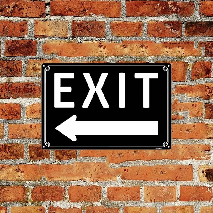 12x16"Exit Sign with Right Arrow - High-Intensity Aluminum Parking Lot Sign, Weatherproof & Fade-Resistant, Ideal for Outdoor & Indoor Use - Curbside Sign(horizontal version)