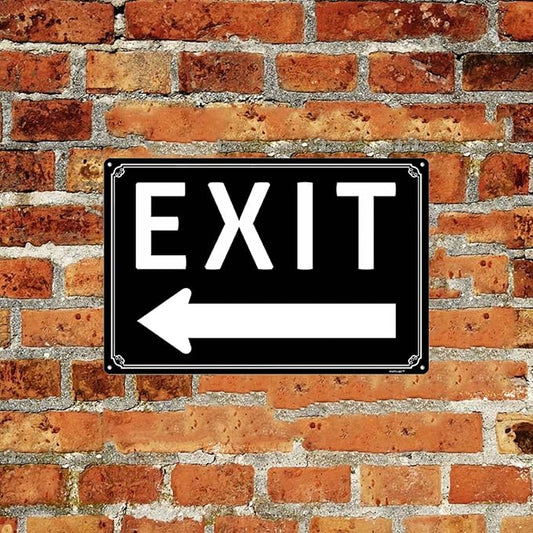 12x16"Exit Sign with Right Arrow - High-Intensity Aluminum Parking Lot Sign, Weatherproof & Fade-Resistant, Ideal for Outdoor & Indoor Use - Curbside Sign(horizontal version)