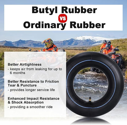 RUTU 4.00-6 Tube 4.10/3.50-6 Heavy Duty Inner Tube with TR87 Bent Valve Stem Replacement for Go Kart Wheelbarrow ATV Lawn Mower Hand Truck Snow Blowers Gorilla Cart 2 Pack