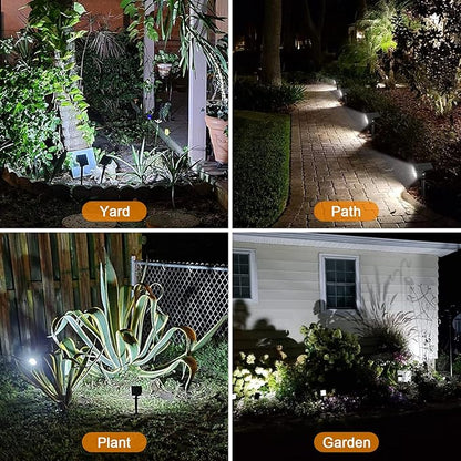 LANSOW Solar Spot Lights Outdoor, [8 Pack/57 LED] 2-in-1 Solar Landscape Spotlights, 3 Modes IP65 Waterproof Dusk to Dawn Solar Powered Flood Wall Lights for Outside Yard Garden Pathway(Cool White)
