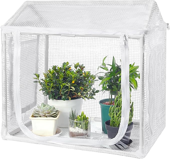 Fully Enclosed Mini Greenhouse Indoor, Small Indoor Greenhouse with Top Opening, Waterproof mini Green House 23.6"x15.7"x23.6" for Garden Small Plants, Succulent, Seedlings