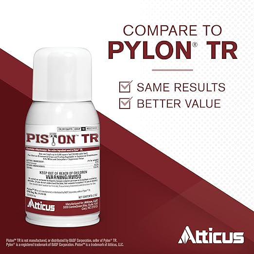 Atticus Piston TR Greenhouse Fogger (12 Pack) - Total Release Chlorfenapyr Insecticide/Miticide - Controls Mites, Thrips, Caterpillars, and Adult Fungus Gnats