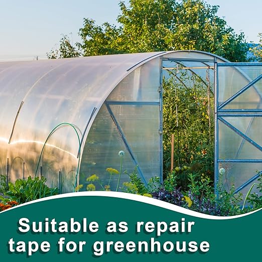 Tondiamo Greenhouse Repair Tape 4 Inch x 144 Feet Plastic Film Repair Tape Clear Film Repair Tape for Garden Greenhouse Tents Sheeting Coverings Sealing Patching Extra Strong Permanent Repair