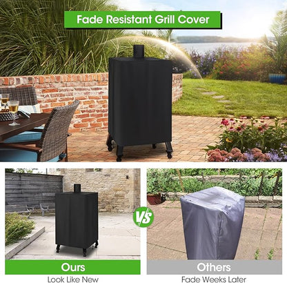 Vertical Smoker Cover Compatible with Pit Boss 4, 5, 7 Series, Waterproof Wood Pellet Grill Cover for Outside, Compared to Pit Boss 73550