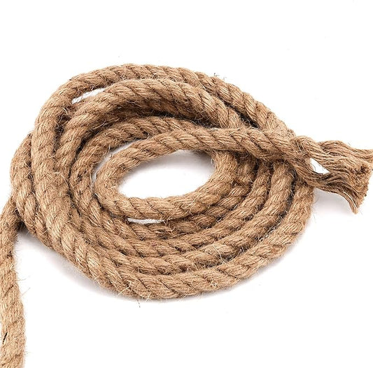 100 Feet 1/2 Inch Twisted Jute Rope, 3 Strand Hemp Rope Manila Rope Hanging Swing Cord for Nautical, Crafting, Gardening, Camping, Decor, Landscaping