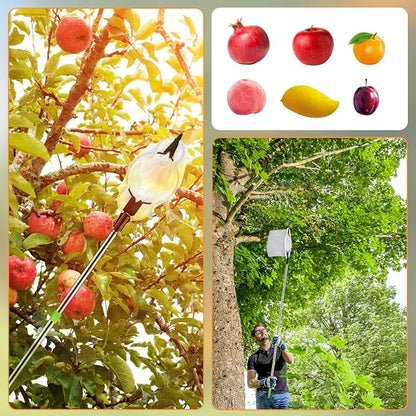 Fruit Picker Pole 6.5 FT Adjustable Pole with Soft Bag Fruit Catcher Equipment Tree Picker with Fruit Storage Bag for Apples Mango Pear Orange Avocados Fruit Picking(2m/6.56ft)