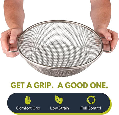 Round Soil Sifter for 5-Gallon Bucket (1/8-inch Mesh), Stainless Steel Garden Sieve with Handles