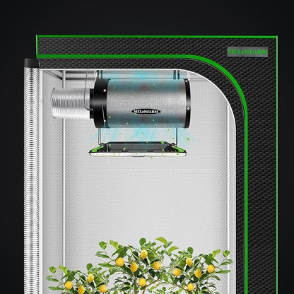MELONFARM Air Filtration Kit 4", Built-in 14cm Fan Low Nois Carbon Filter with 12-Speed Controller, 8' Ducting, Cooling & Ventilation System for Grow Tents, Indoor Gardening, Hydroponics 4“x12.2