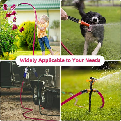 WELLUCK Garden Hose 5/8 in x 10 ft, Heavy Duty Durable Anti Kink Flexible Garden Water Hose for Drinking Water Safe BPA Free, All-weather Lightweight Water Hose for Garden RV Camper Marine