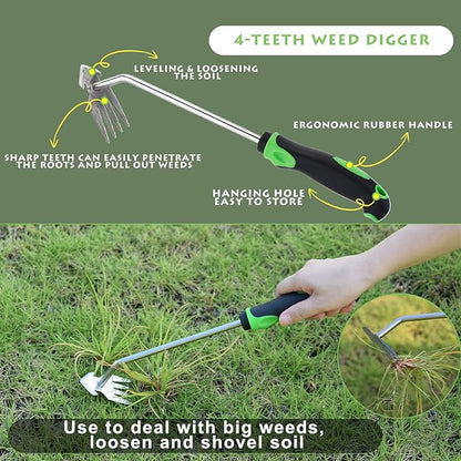 Weed Puller Tool 3pcs, 2025 New Portable Weeder Tool, Weeding Tool with Stainless Steel, Garden Tools for Plant & Weeding, Crack Weeder Tool, Weed Remover Tool for Farm & Backyard