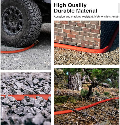 SPECILITE 5/8" Hot/Cold Garden Water Hose 100 ft, -50℉-190℉,Flexible & Lightweight With 3/4" Brass Fittings for Yard, Outdoor, Farm, Red