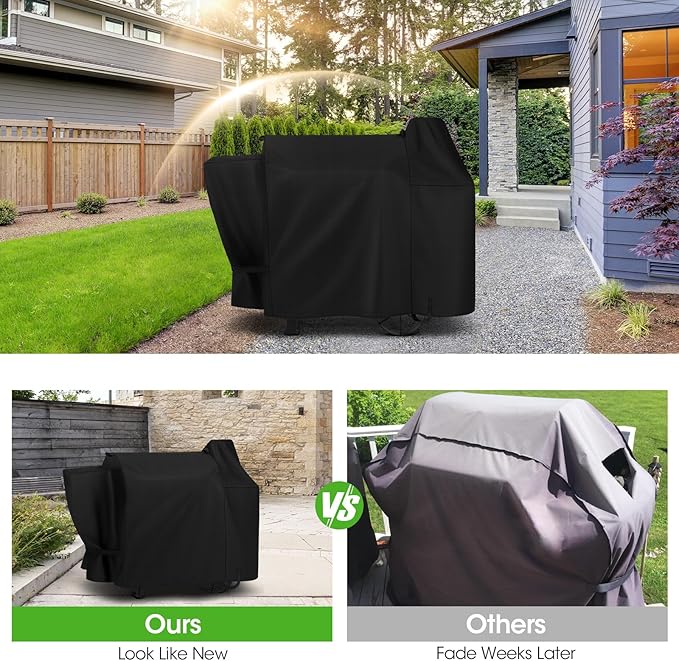 Wood Pellet Smoker Cover Compatible with Pit Boss 820 Deluxe, Pro Series 850, 820D 820FB 820D3 820SC 820XL 820PS1 820CS1 Competition, Waterproof Fade Resistant Pellet Grill Cover