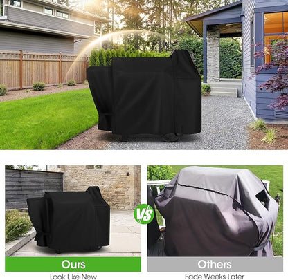 Wood Pellet Smoker Cover Compatible with Pit Boss 820 Deluxe, Pro Series 850, 820D 820FB 820D3 820SC 820XL 820PS1 820CS1 Competition, Waterproof Fade Resistant Pellet Grill Cover