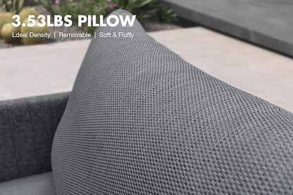 PURPLE LEAF 5 Pieces Patio Conversation Sets with 2 Person Lounge Chair All Weather Outdoor Couch Sectional Set with Cushion Small Conversation Set for Garden Poolside Backyard Gray