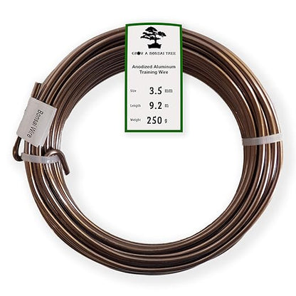 Anodized Aluminum 3.5mm Bonsai Training Wire 250g Large Roll (30 feet) - Choose Your Size and Color (3.5mm, Brown)