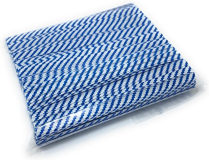 4" Length Twist Ties, 500 Blue White Plastic Coated, No Rip, Paper Ties Cello General Use, Party Favor Treat Bags, Small Orders Packaging, Closures to Secure Your Product (500 Blue White)