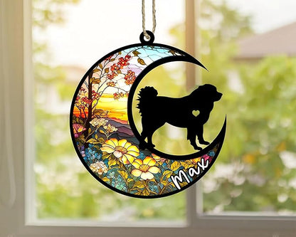 Personalized Dog Memorial, Custom Name Caucasian Shepherd Dog Christmas Ornament with Name, Custom Breeds, Pet Loss Light Catcher, Gifts for Lovers Loss of Pet Sympathy on Mothers Day Christmas