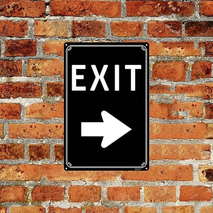 12x16" Exit Sign With Left Arrow - High-Intensity Aluminum Parking Lot Sign, Weatherproof & Fade-Resistant, Ideal for Outdoor & Indoor Use - Curbside Sign