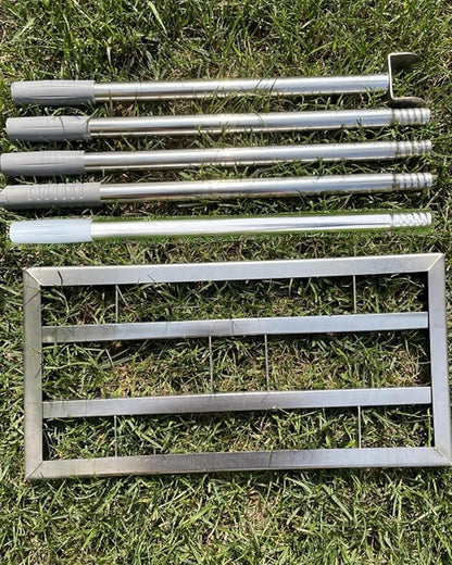 2025 Updated Lawn Leveling Rake, Lawn Leveler Tool with Double-Sided Design,70'' Adjuatble Stainless Steel Garden Rake, Rustproof Rakes Suitable for Landscaping Golf Course, Sand, Gardens, and Ranch