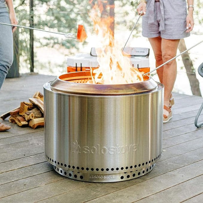 Solo Stove Yukon Amazon Exclusive Bundle | Smokeless Fire Pit with Stand, Lid & Shelter | Wood Burning Stainless Steel Campfire Pit with Ash Pan | Ideal for 6+ People | 27in Dia, 19in H, 59lbs