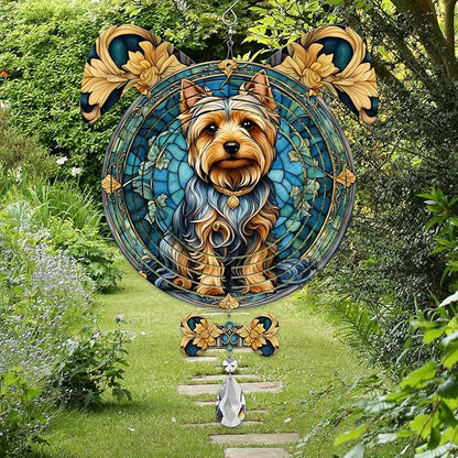 Silky Terrier Dog Ears Wind Spinner, Silky Terrier Wind Spinner Hanging for Yard and Garden V02