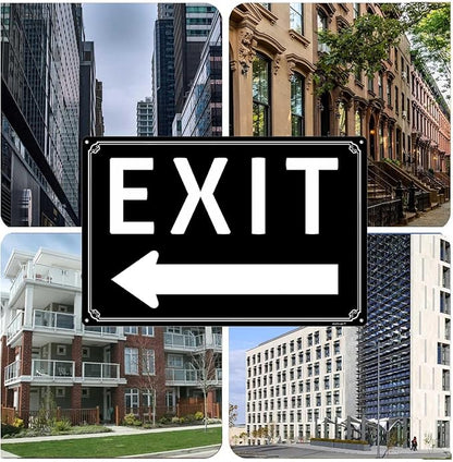 12x16"Exit Sign with Right Arrow - High-Intensity Aluminum Parking Lot Sign, Weatherproof & Fade-Resistant, Ideal for Outdoor & Indoor Use - Curbside Sign(horizontal version)
