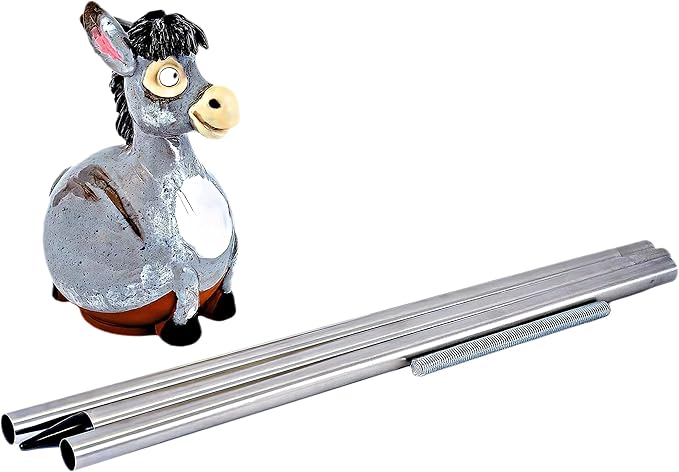 Ceramic Garden Decor - Donkey Lawn stake - Outdoor statue - Perfect, unique gifts for gardeners woman, men, yard gifts - Handmade, Frostproof