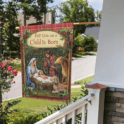 Christmas Birth Garden Flag Vertical Double Sided Outdoor Yard Flags 12.5x18 Inch Burlap Banners Vertical Double Sided for Outdoor Decor Lawn