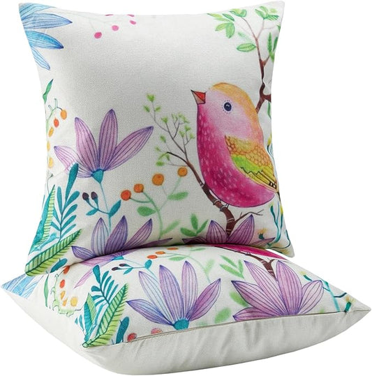 Outdoor Throw Pillows Waterproof Set of 2 Patio Pillows 18×18 Inch Decorative Pillows for Bed, Couch, Sofa and Patio Furniture