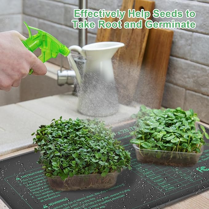 Bestio Seeding Heat Mat 10"x 20.75", 2 Pack Durable Seedling Heat Mat for Seed Starting, UL and MET Certified Waterproof Warming Mat Plant Heating Pad for Seed Germination,Hydroponics, Greenhouses