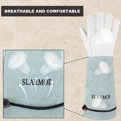 Long-Gardening-Gloves Women/Men-Thorn proof Rose Pruning Heavy Duty Gauntlet-L