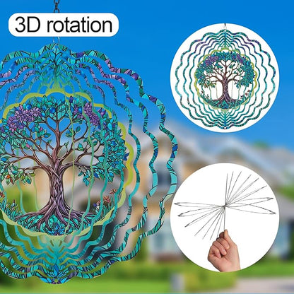 Metal Wind Spinners for Outdoor,Birthday Gifts for Women Mom Grandma, 12 Inch Tree Wind Spinner Bird Devices Deterrent to Scare Birds Away from Yard Patio Farm, Kinetic Sculpture Garden Decor
