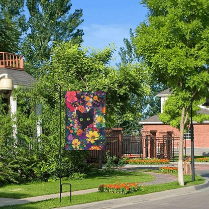Cat Garden Flag Vertical Double Sided Outdoor Yard Flags 12.5x18 Inch Burlap Banners for House Lawn
