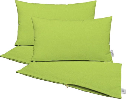 RSH DECOR: Sunbrella Pillow Covers Set of 4 | Covers Only - 26" x 16" | Outdoor Lumbar Pillow Covers Crafted with Sunbrella Performance Fabric | Canvas Macaw