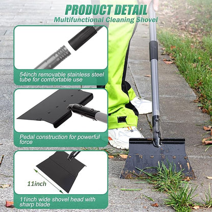 Suchtale 54 Inch Heavy Duty Snow Shovel and Ice Scraper with Adjustable Long Handle, Multifunctional Floor Scraper Tool for Driveway, Sidewalk, Garden and Outdoor Cleaning