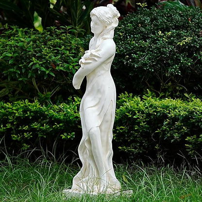 Outdoor Large Nymph Statue, 51Inch Garden Sculpture Decor, Roman Pillar Goddess of Greek Mythology Roman Style for Patio Yard Lawn Porch