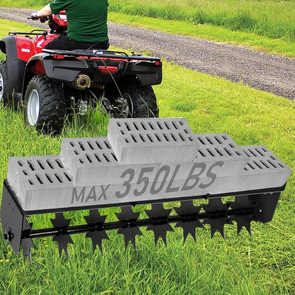 Tow Behind Aerator 35 Inch, Manual Lawn Aerator Spike Tool, 350 LBS Capacity, 8 Steel Spike Disks for Yard and Lawn