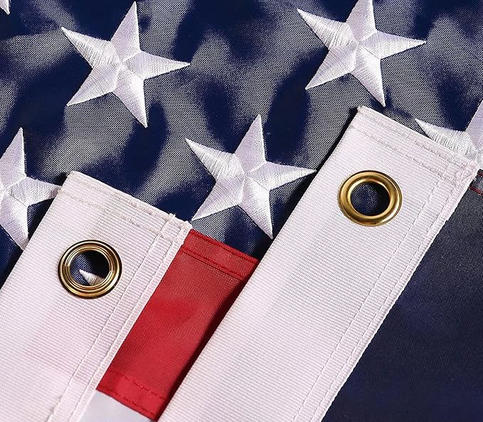 American Flag 4x6 ft: Long Lasting US Flag, Heavy Duty Nylon, Embroidered Stars, Sewn Stripes, Brass Grommets, UV Protection Perfect for Outdoors! USA Flag
