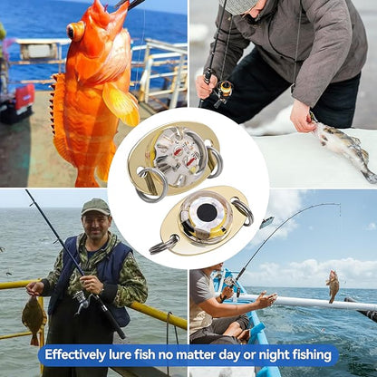 LED Underwater Fishing Lures，LED Lighted Bait Flasher，Deep Drop Fishing Lures，Fish Eye Attractive Light Bait Lure Lamp 5PCS