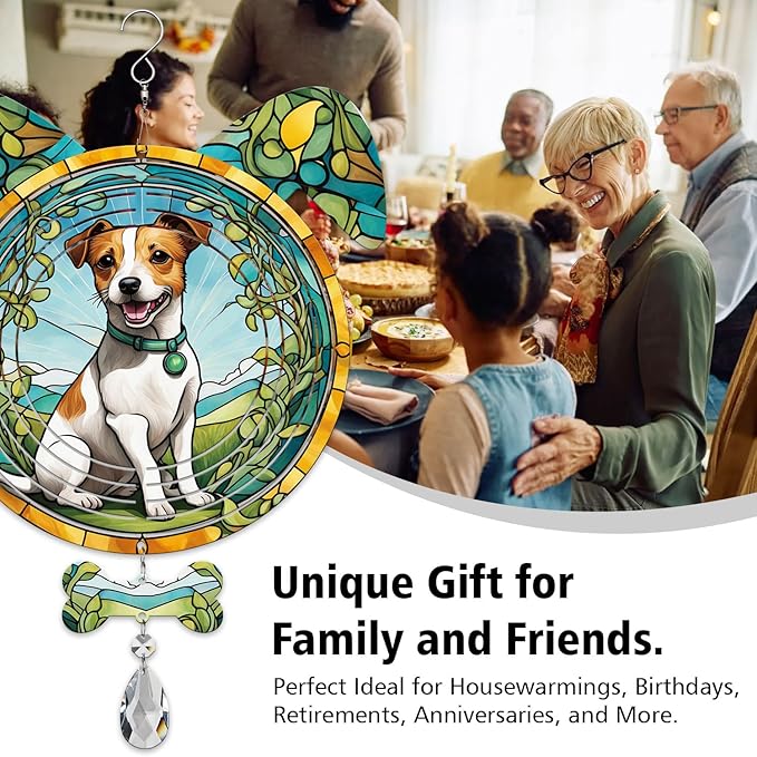 Jack Russell Terrier Dog Ears Wind Spinner, Jack Russell Terrier Wind Spinner Hanging for Yard and Garden V02