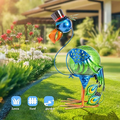 MUMTOP Peacock Solar Lights Outdoor, Solar Lantern Outdoor Decorative Waterproof LED Peacock Lights Tabletop Decorations for Patio Garden Yard Outside Decor, Peacock