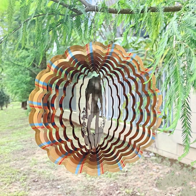 Bigfoot Wind Spinner Outdoor Mental Kinetic Wind Spinner for Garden Yard Decor Bigfoot Sasquatch Gifts Hanging Lawn Ornaments Wind Sculpture Wind Catcher with 3D Visual Effect (12''-1pc, Bigfoot)